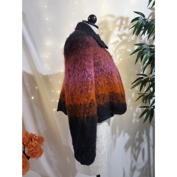 Earl Rutenberg Collection VTG Mohair Blend Ombre Striped Cropped Jacket Womens S - Picture 2 of 9